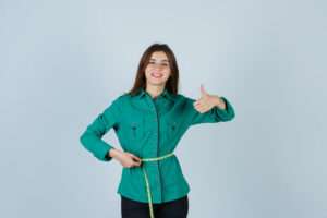 expressive young woman posing studio